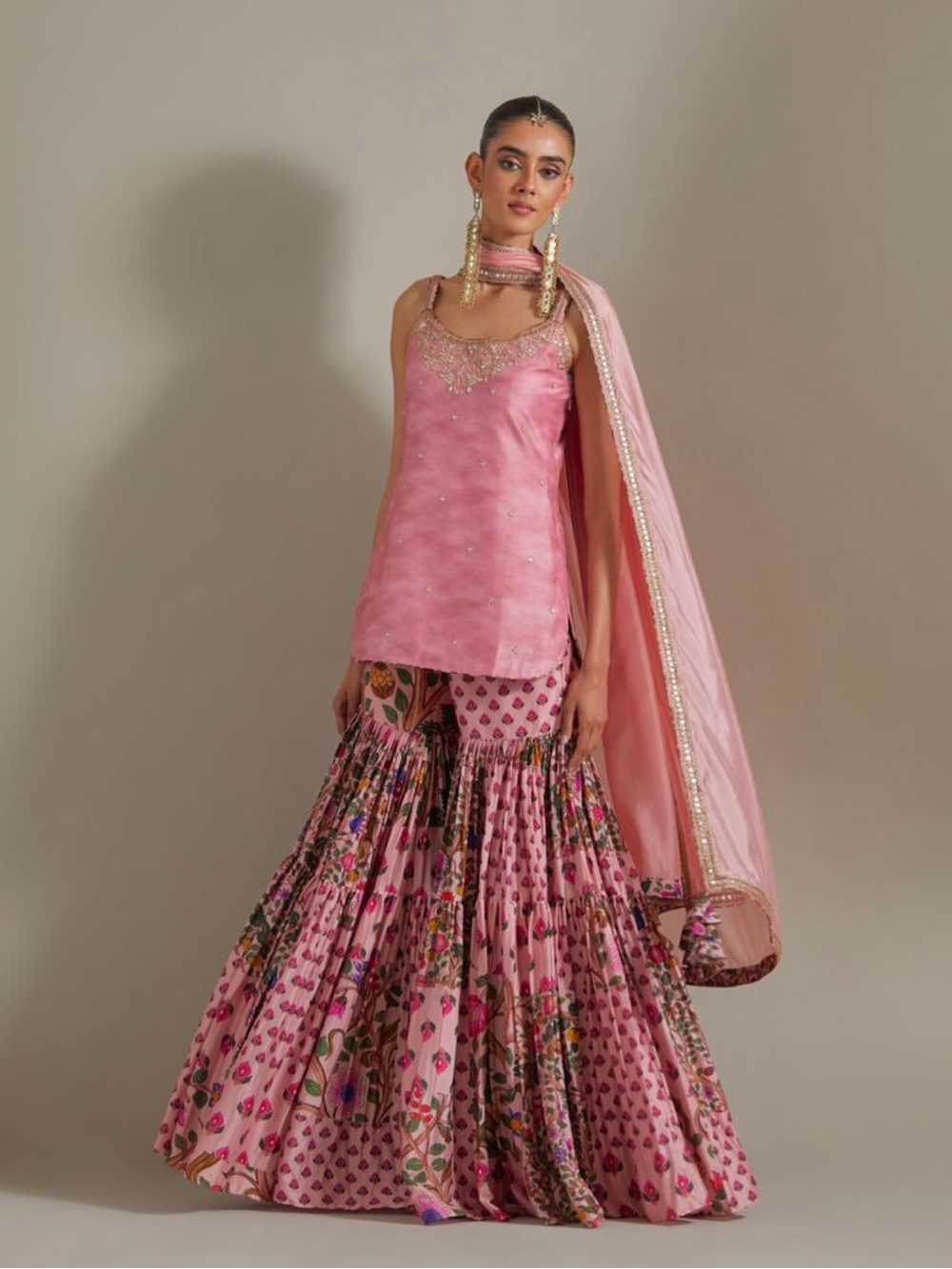 Punit Balana Dusty Pink Noor Set - Gharara